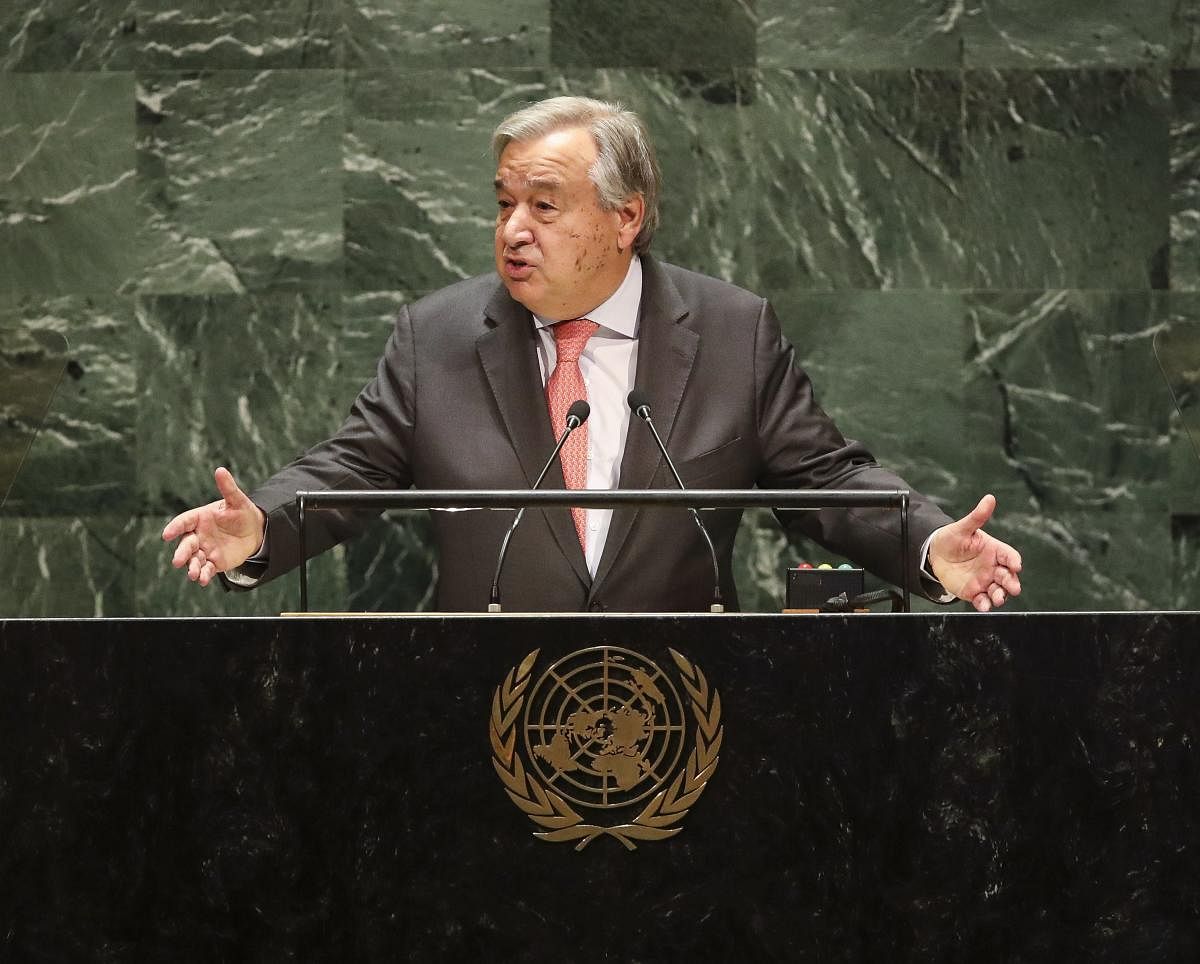 "We must not forget the terrible human suffering caused by war", says the UN chief, indicating to a war unaffordable by the world. (AFP Photo)