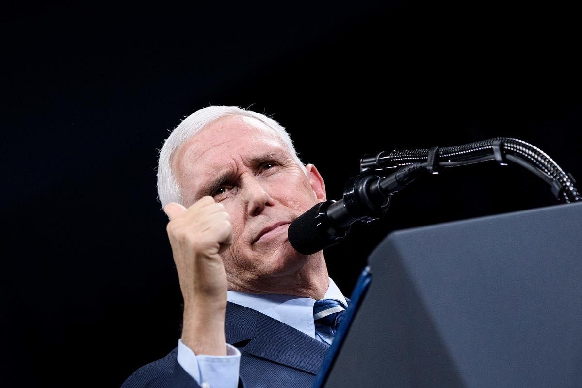 In this file photo taken on December 10, 2019 US Vice President Mike Pence speaks during a Keep America Great rally at the Giant Center in Hershey, Pennsylvania. (Brendan Smialowski / AFP Photo)