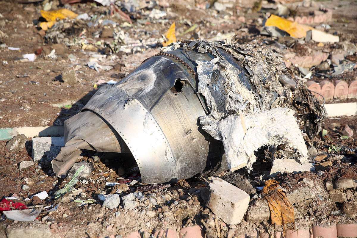 Debris of Ukraine Airlines plane that crashed in Iran. (Reuters Photo)
