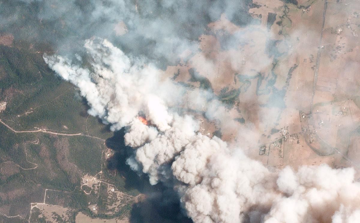 An aerial view of the Australian Bushfires (AFP Photo)