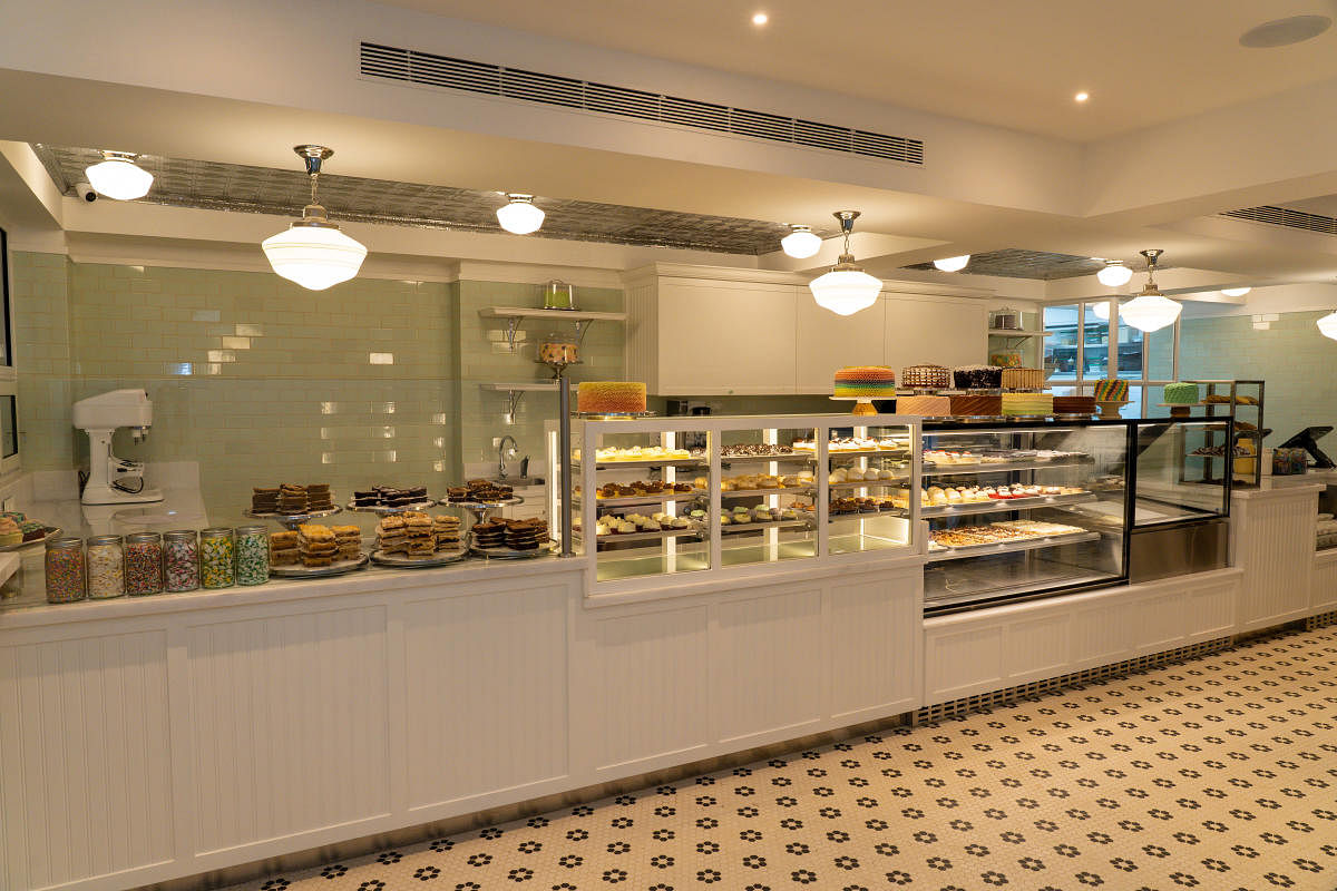 Magnolia Bakery has a warm and inviting atmosphere.