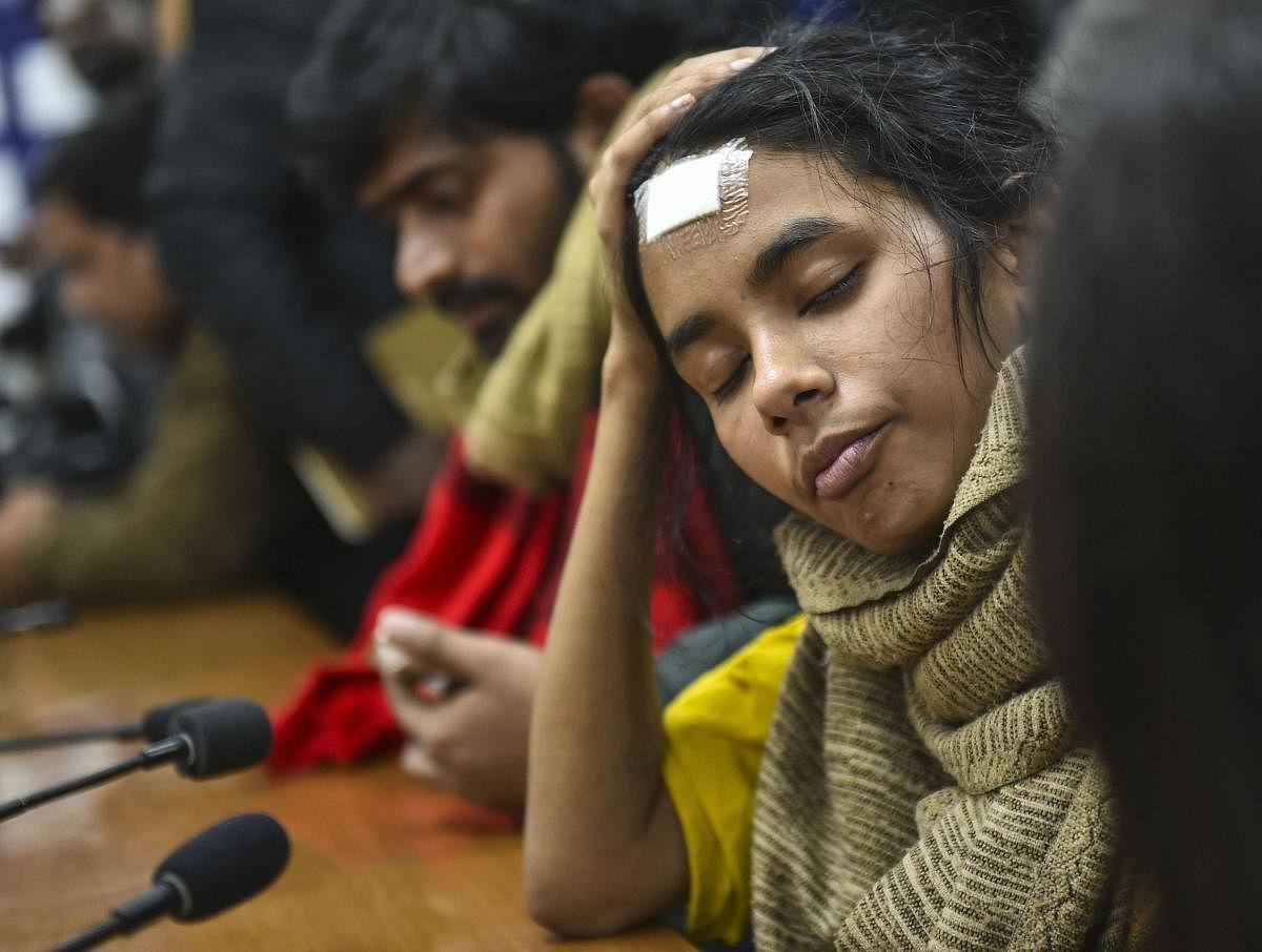 The Delhi Police earlier claimed that nine students seven of whom are from Left backed students body bodies including JNUSU president Aishe Ghosh were identified as suspects in the violence in the varsity campus. (Credit: PTI)