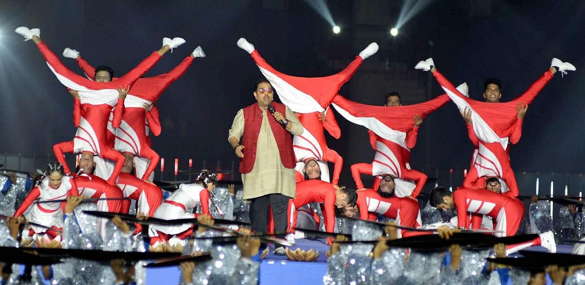 Singer Shankar Mahadevan performs at the opening ceremony of the 3rd Khelo India Youth Games 2020 in Guwahati on Friday. PTI