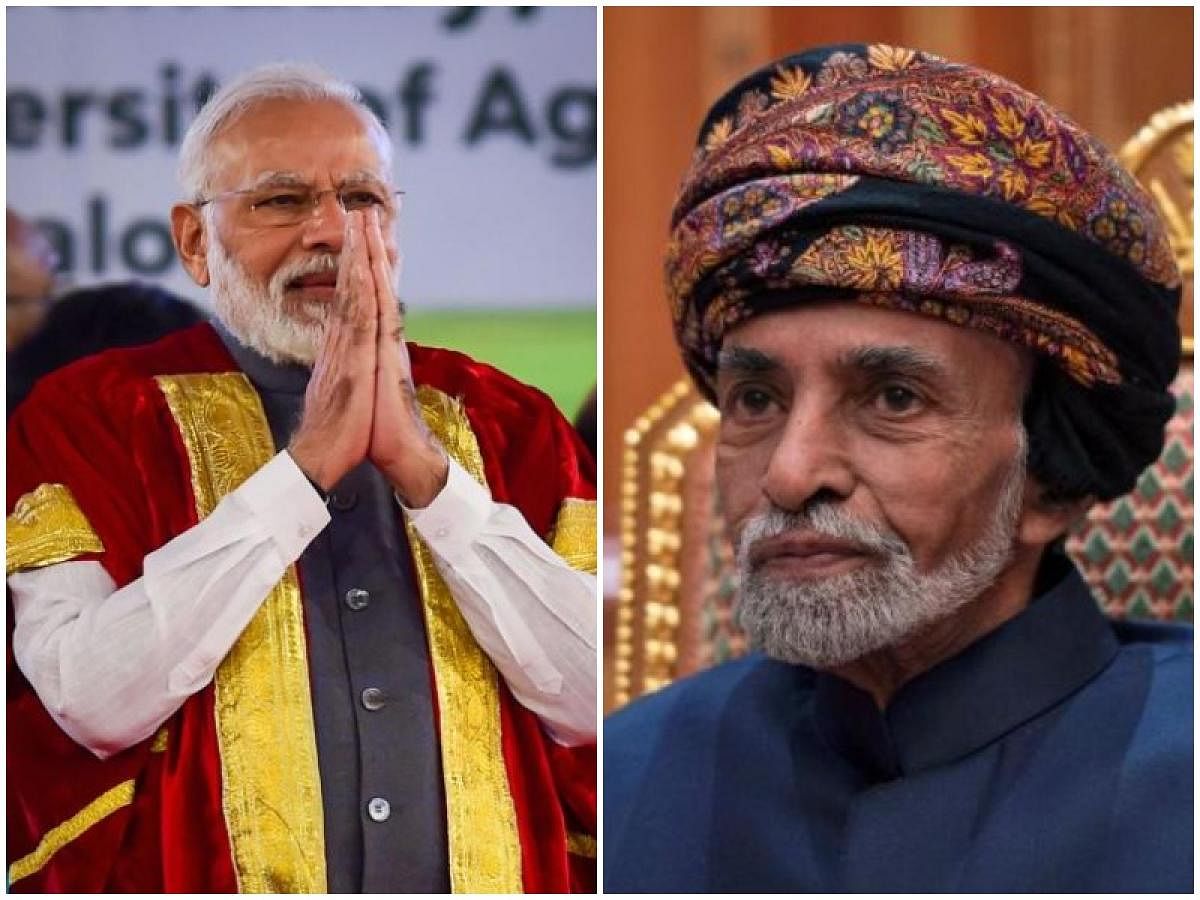 Narendra Modi (left), Oman Sultan Qaboos (right) (PTI/Reuters Photo)