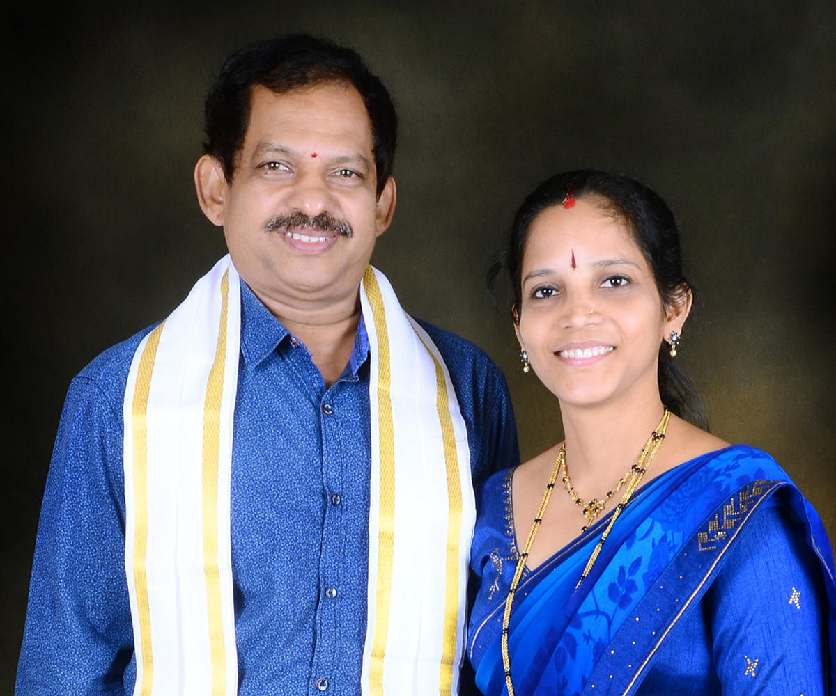 Yakshagana Guru Kadri Ramachandra Bhat Yelluru and his wife Vanitha Yelluru.