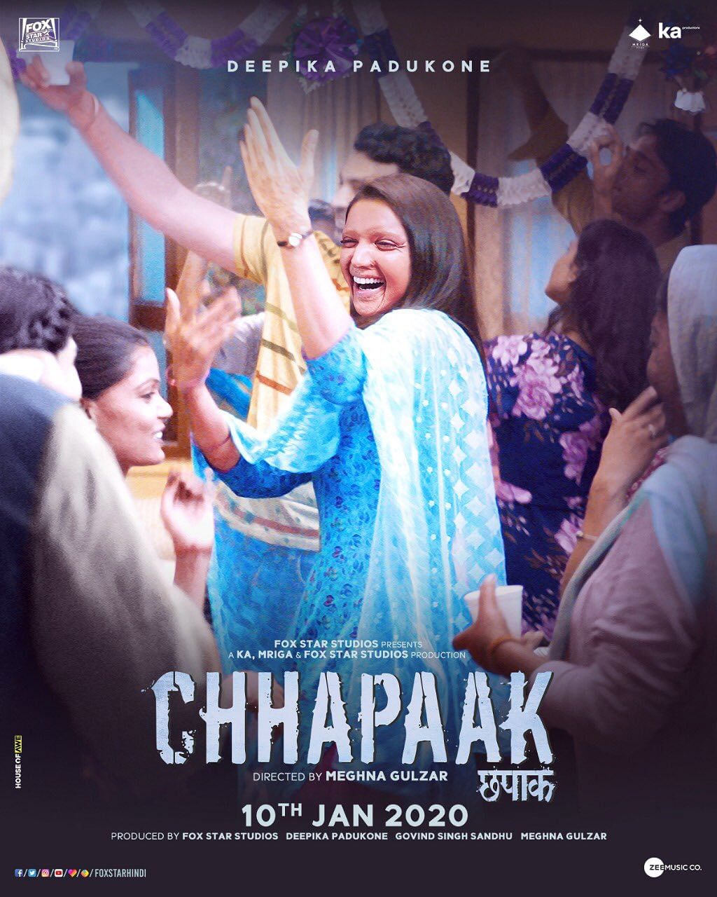 The film is brilliant when it comes to providing insights into the life of acid attack survivors, portraying their vulnerability no matter how much time has passed or how many successes they have achieved post the attack. Credit: Twitter (@deepikapadukone)