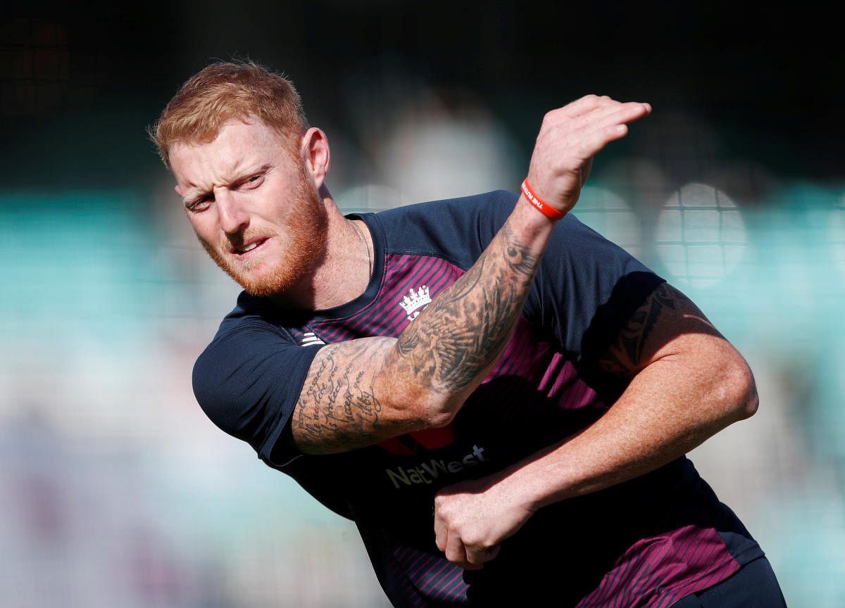 England's Ben Stokes during the warm-up before the match. (Reuters photo)