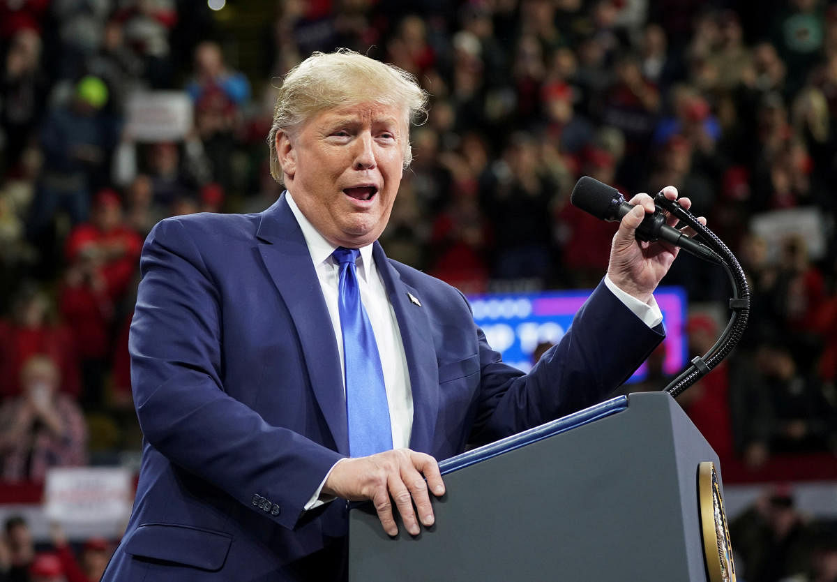U.S. President Donald Trump speaks during a campaign rally in Milwaukee, Wisconsin, U.S., January 14, 2020. (REUTERS Photo)