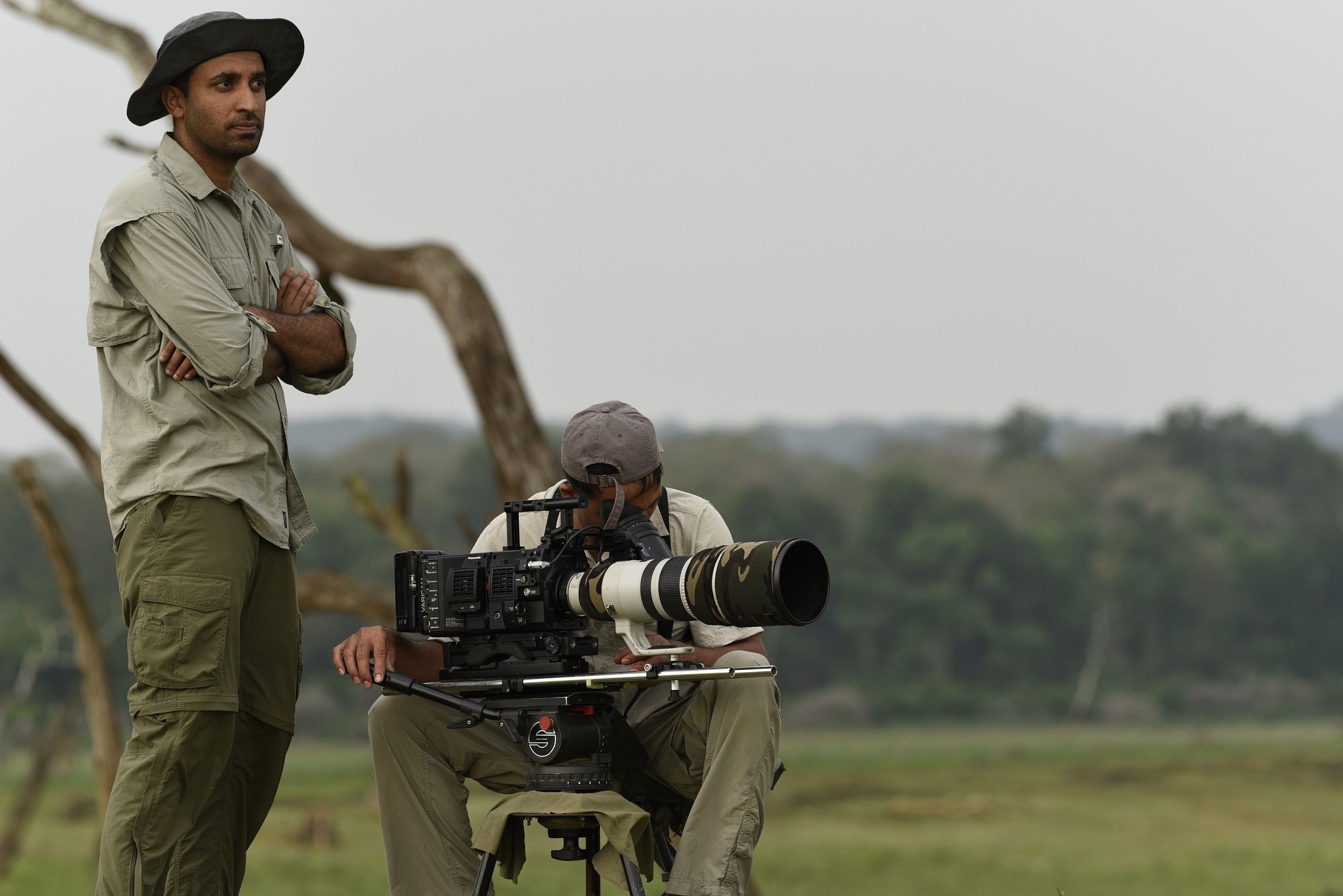 Director Amoghavarsha JS on location.