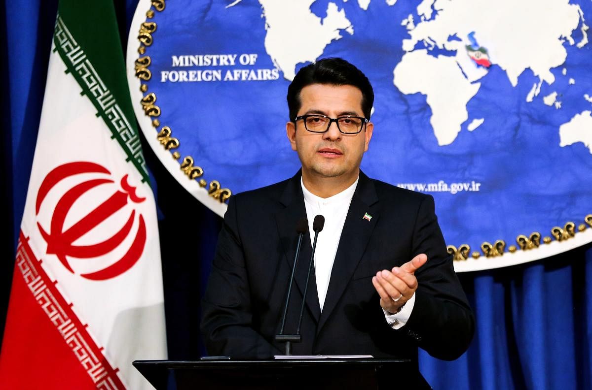 Abbas Mousavi, the spokesman for Iran's Foreign Ministry, gives a press conference in the capital Tehran. (AFP PHOTO)