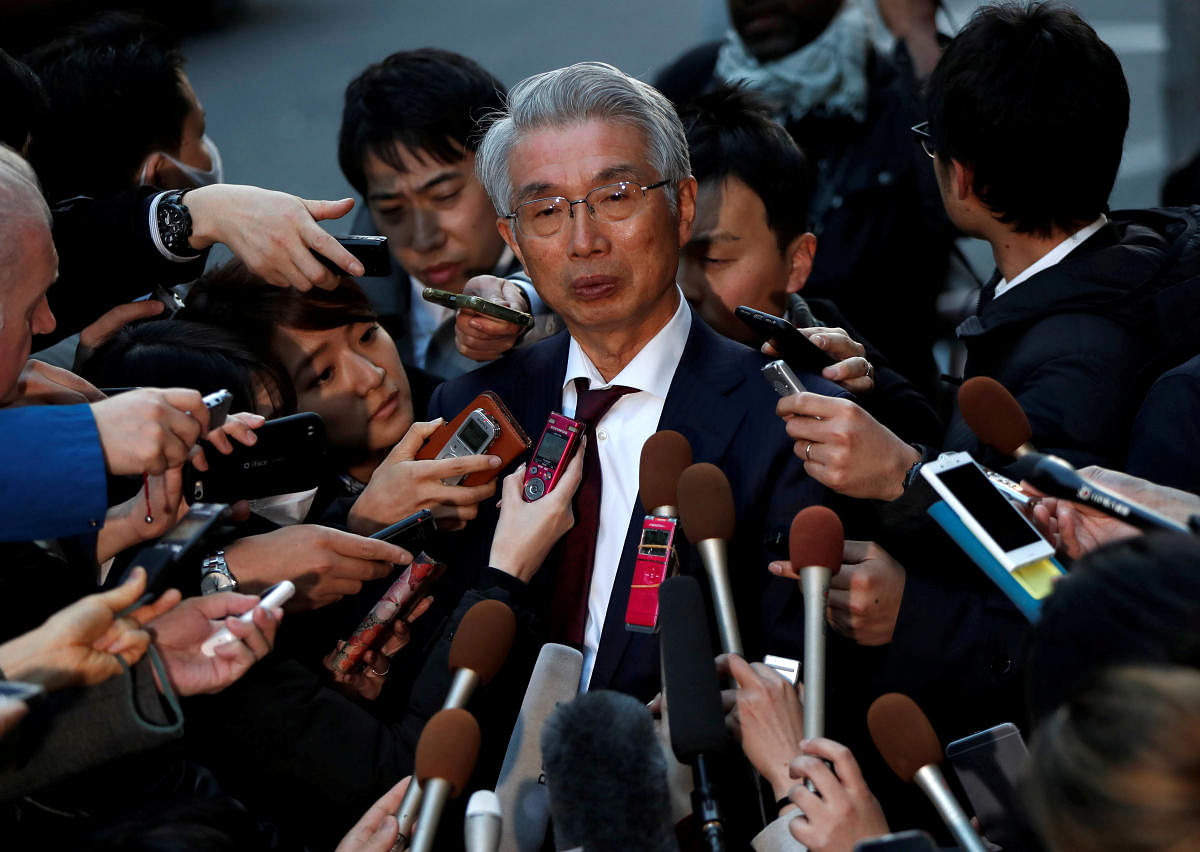 Junichiro Hironaka, chief lawyer of the former Nissan Motor Co. Ltd chairman Carlos Ghosn, speaks to media in Tokyo. (REUTERS photo)