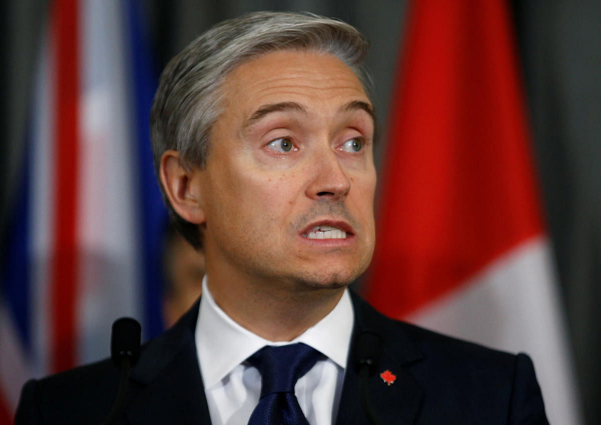 Canada's Minister of Foreign Affairs Francois-Philippe Champagne speaks during a news conference after a meeting of the International Coordination and Response Group for the families of the victims of the Ukraine International flight which crashed in Iran, at the High Commission of Canada in London, Britain January 16, 2020. (Credit: Photo by REUTERS)
