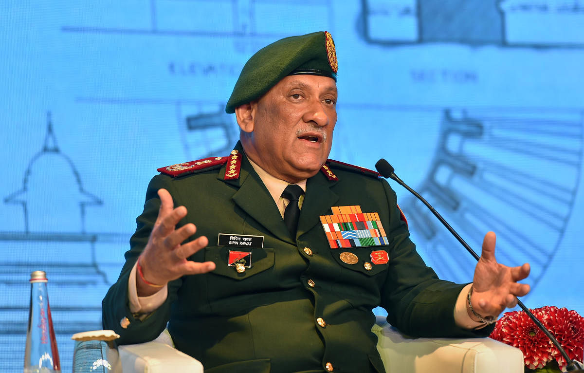 Chief of Defence Staff General Bipin Rawat speaks during the Raisina Dialogue 2020, in New Delhi, Thursday, Jan. 16, 2020. (PTI Photo)