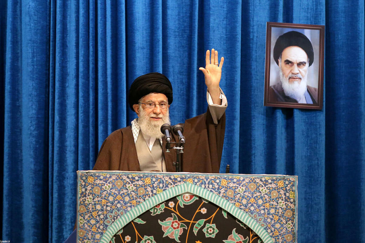 Iran's Supreme Leader Ayatollah Ali Khamenei gestures as he delivers a Friday prayers sermon, in Tehran, Iran. (REUTERS photo)