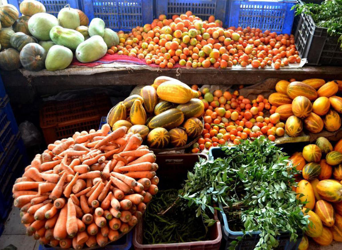 A variety of vegetables sold at Hopcoms in Madikeri.