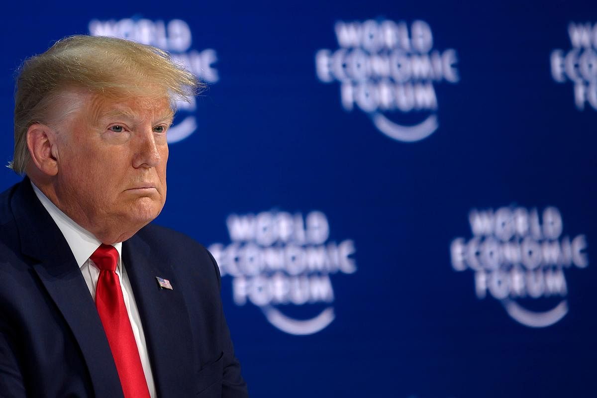  US President Donald Trump addresses the World Economic Forum in Davos. AFP