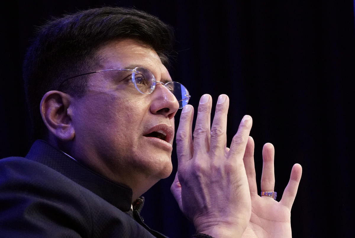 Speaking here at the World Economic Forum (WEF) annual meeting, Goyal also said India is committed to safeguarding the interest of its people while welcoming investors from across the world by making regulations easier for them. Credit: Reuters