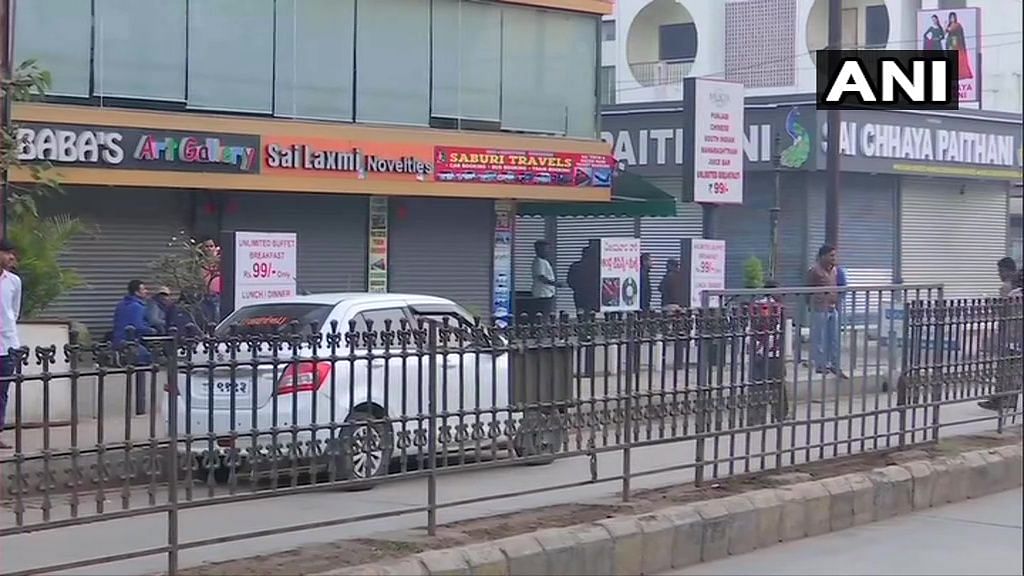 Shops in Shirdi were shut in protest against the allocation of funds to Pathri. (ANI Photo)