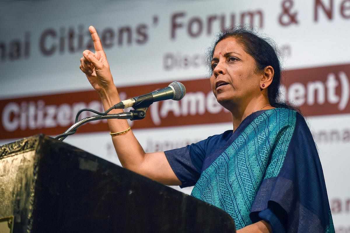 Finance Minister Nirmala Sitharaman. (PTI photo)