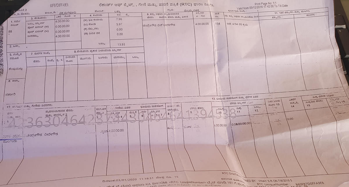 The crop column in pahani has mentioned jowar.