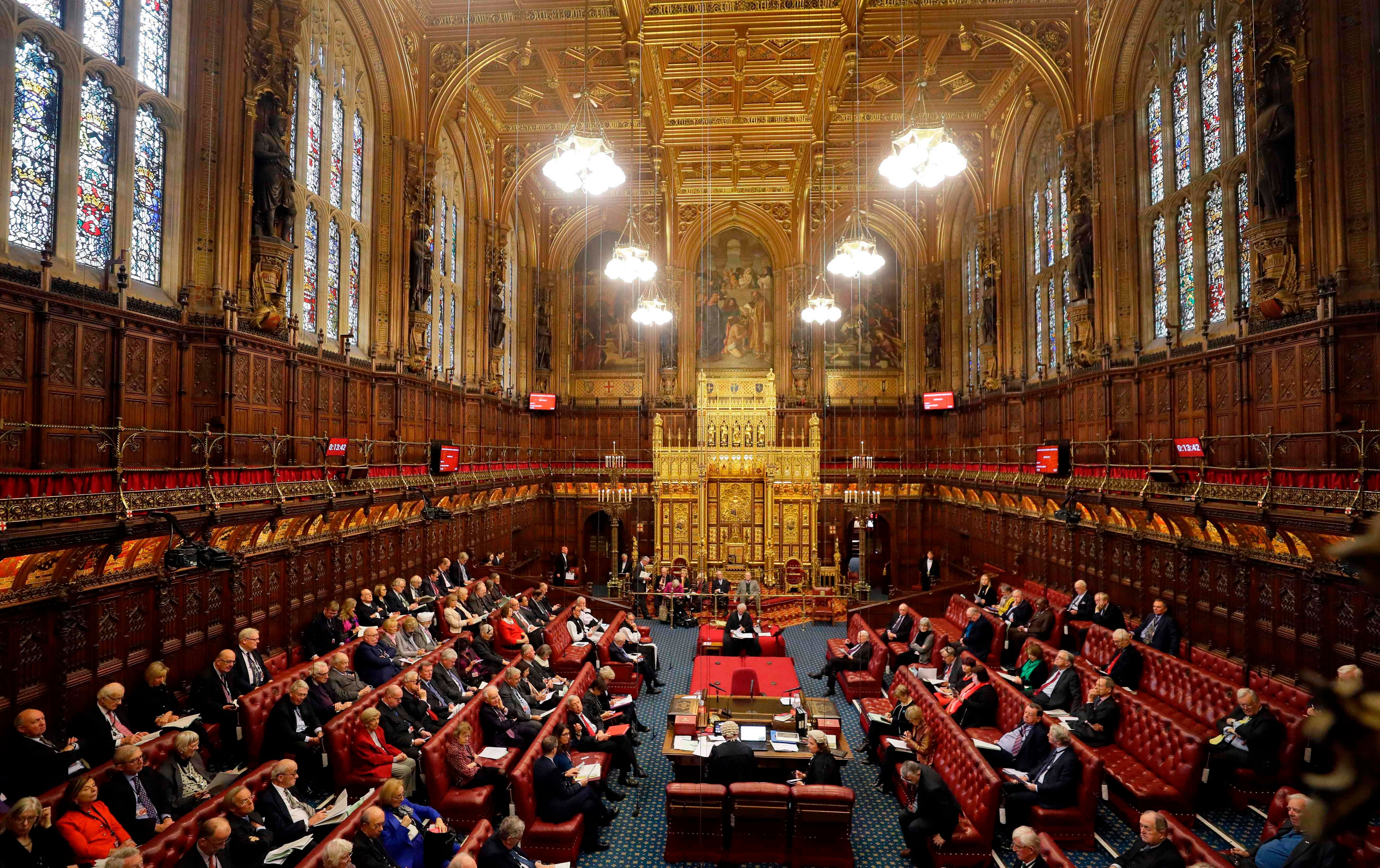 A view of the interior of the House of Lords as the European Withdrawal Agreement Bill is debated in London on January 21, 2020. (AFP Photo)