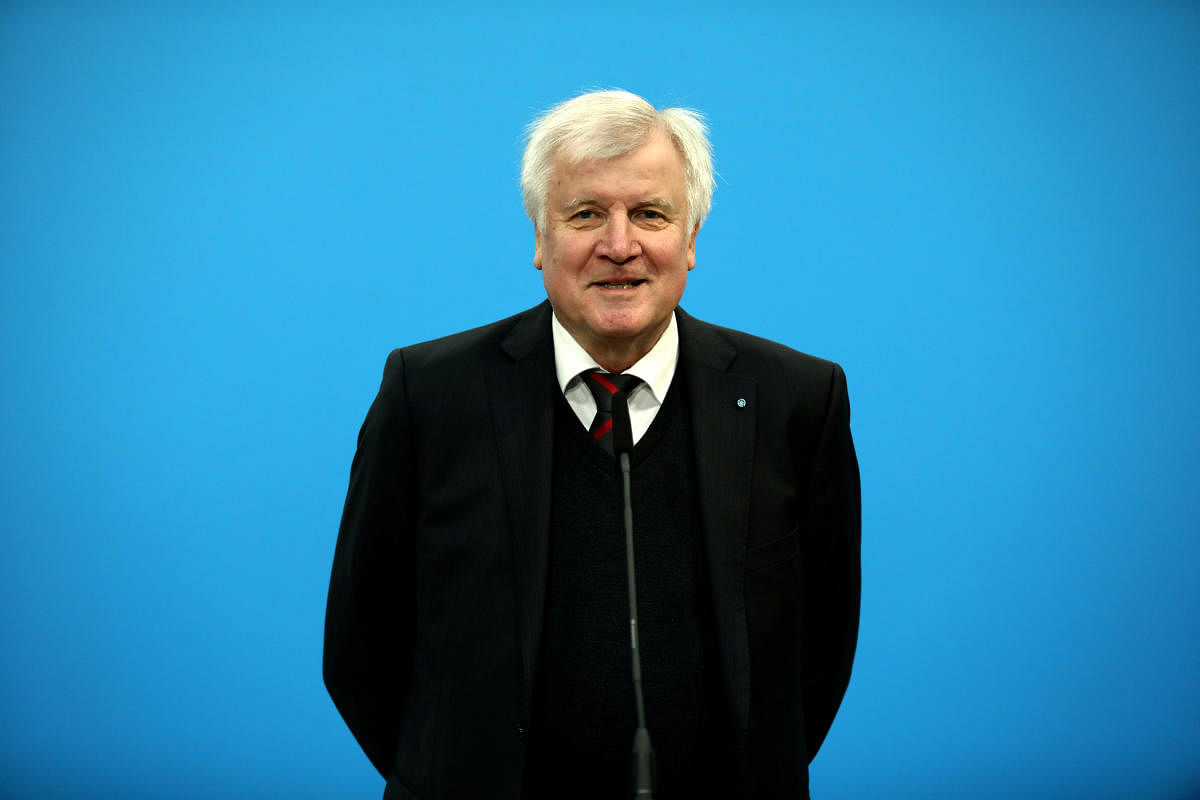 Leader of the Christian Social Union (CSU) Horst Seehofer during a statement. (Reuters Photo)