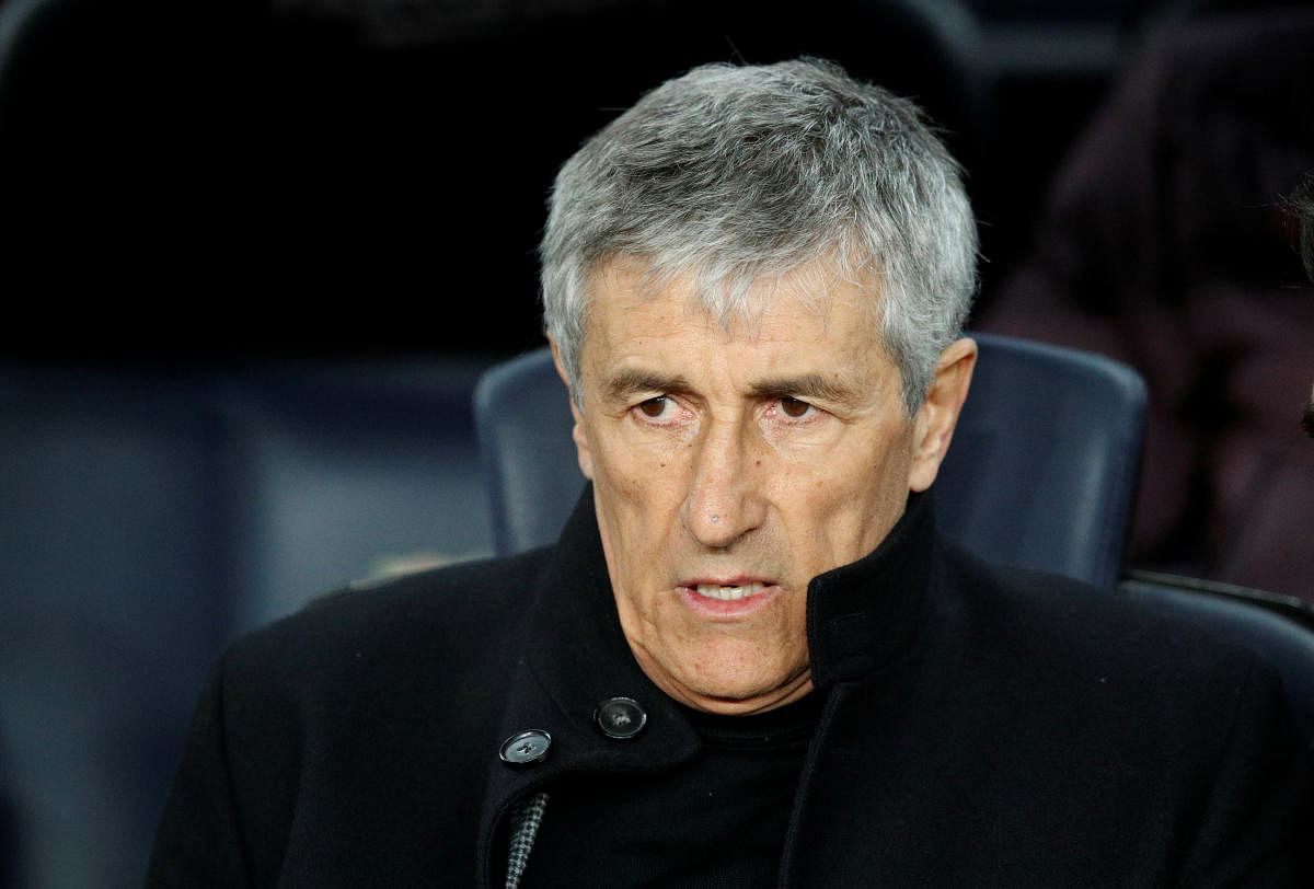 Barcelona coach Quique Setien. (Reuters photo)