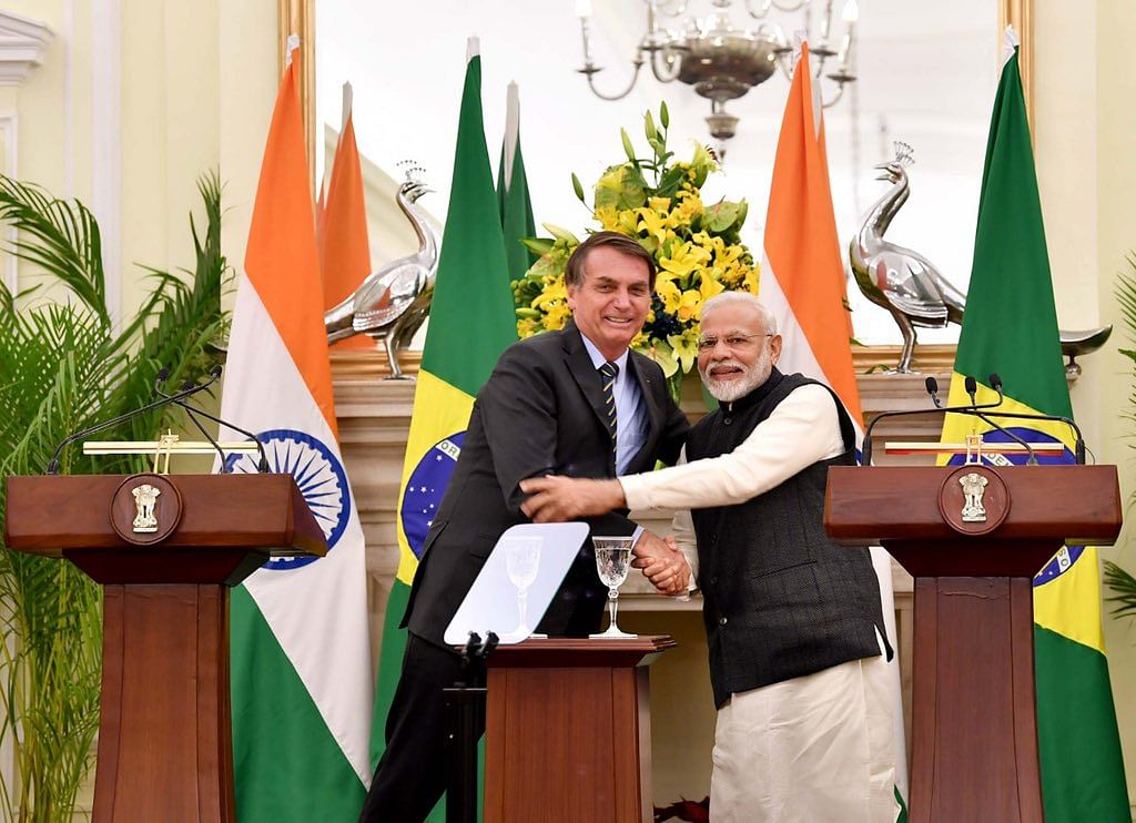 "Today's talks with President @jairbolsonaro covered sectors such as energy, healthcare, technology, animal husbandry and more," Modi added in a tweet. (Twitter Image/@narendramodi)