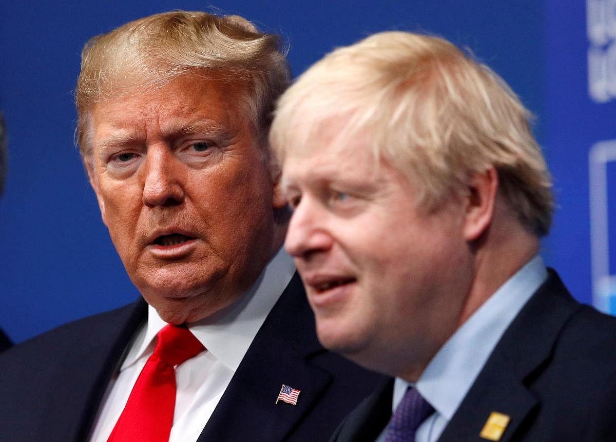  Britain's Prime Minister Boris Johnson and U.S. President Donald Trump. (Reuters photo)