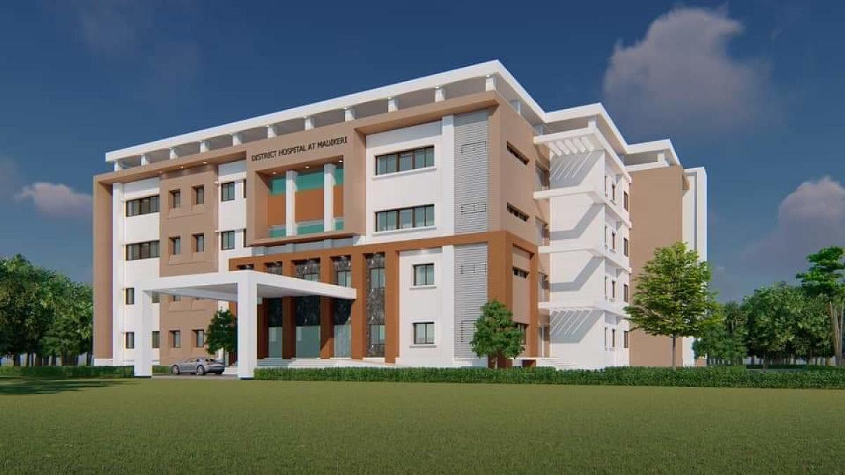 The blue print of super speciality hospital in Madikeri.