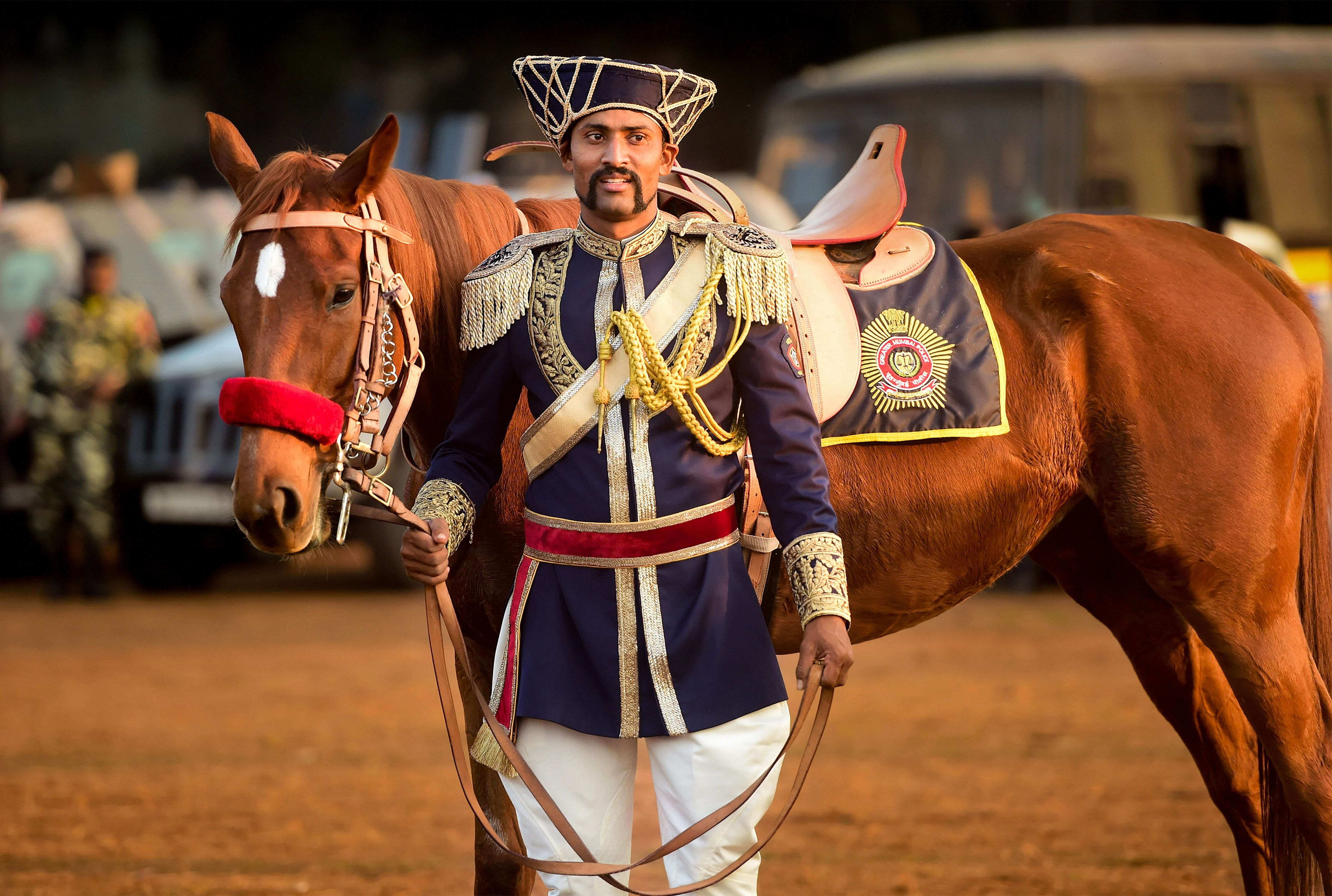 Mumbai's Mounted Police make a comeback with Manish Malhotra designed uniforms. (PTI Photo)