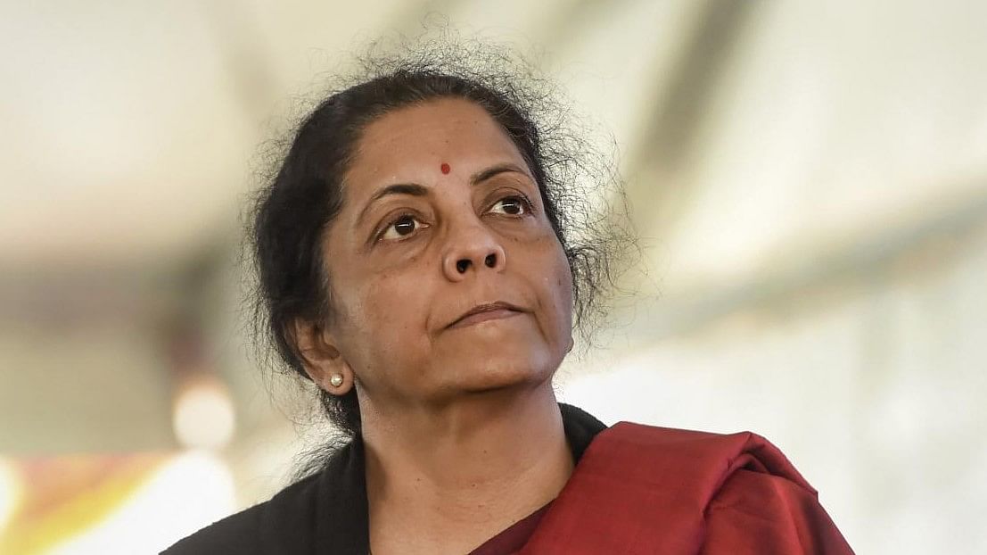 New Delhi: Union Finance Minister Nirmala Sitharaman during National Traders Convention at Ramlila ground in New Delhi, Tuesday, Jan. 7, 2020. (Credit: PTI)