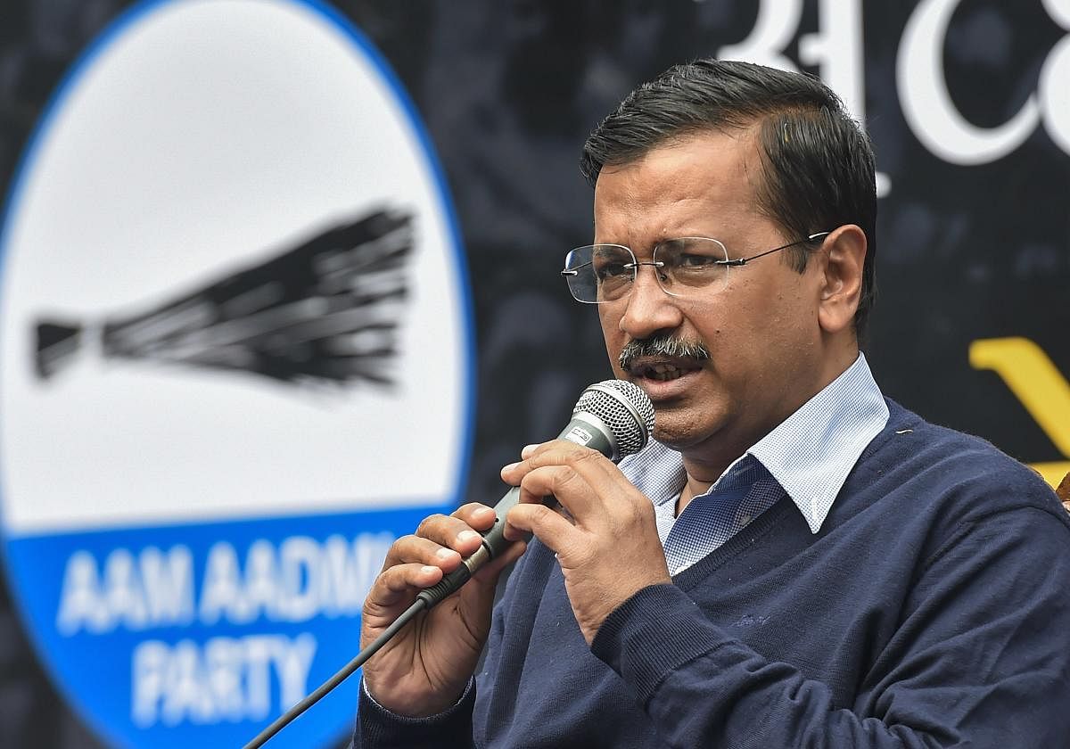 Delhi Chief Minister and AAP convenor Arvind Kejriwal speaks at an event ahead of the Delhi Assembly polls, in New Delhi, Monday, Jan. 27, 2020. (Credit: PTI Photo)