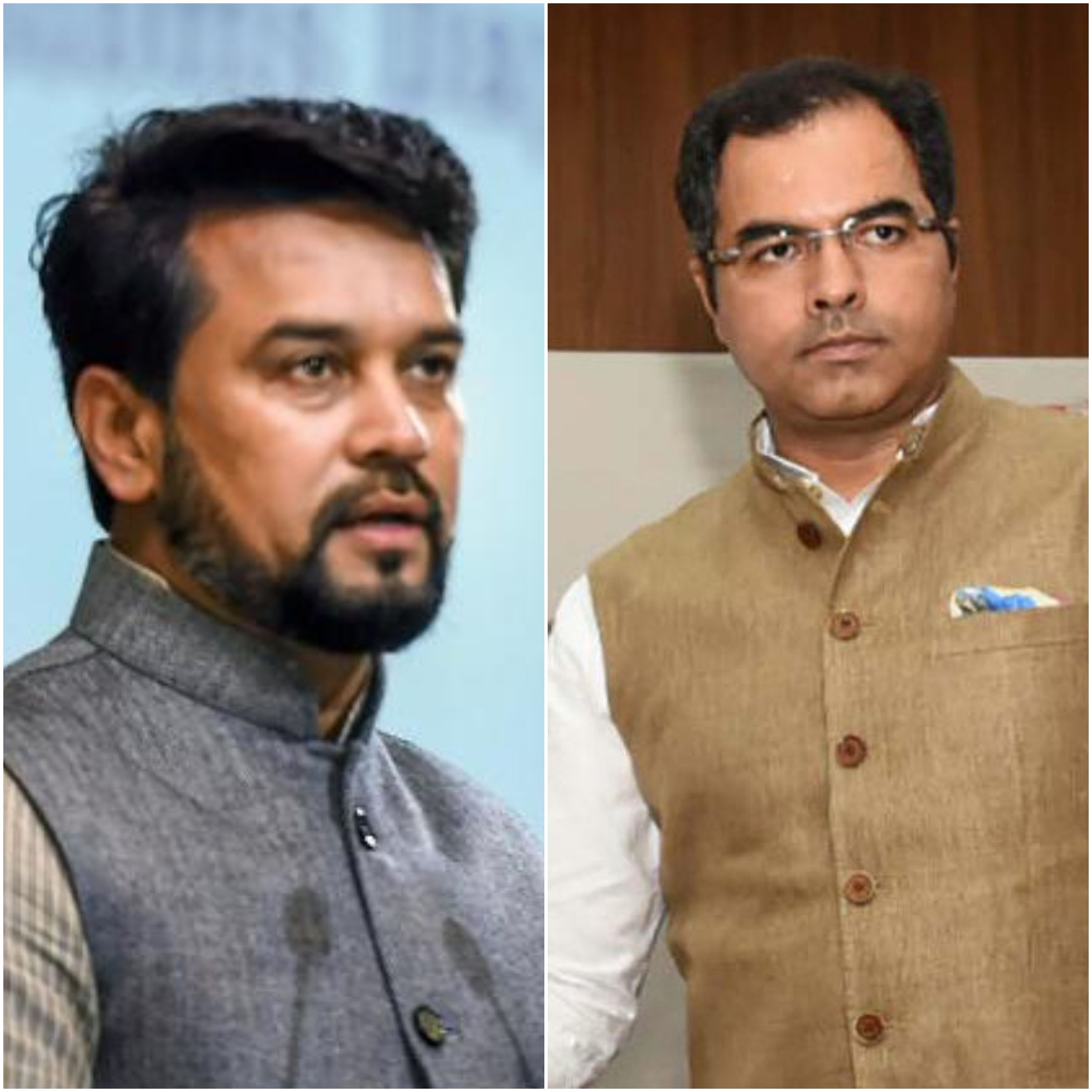 Minister of State for Finance Anurag Thakur and West Delhi MP Parvesh Verma. (PTI Photos)