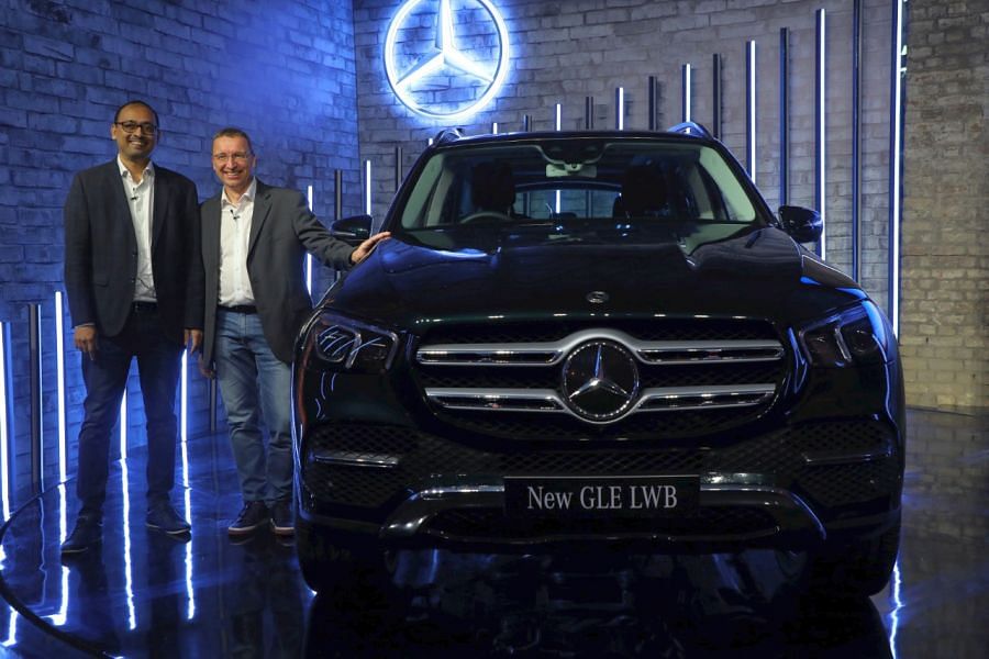 Martin Schwenk, Managing Director & CEO, Mercedes-Benz India, and Santosh Iyer, Vice-President, Sales & Marketing, Mercedes-Benz India, during the launch of the new GLE.  