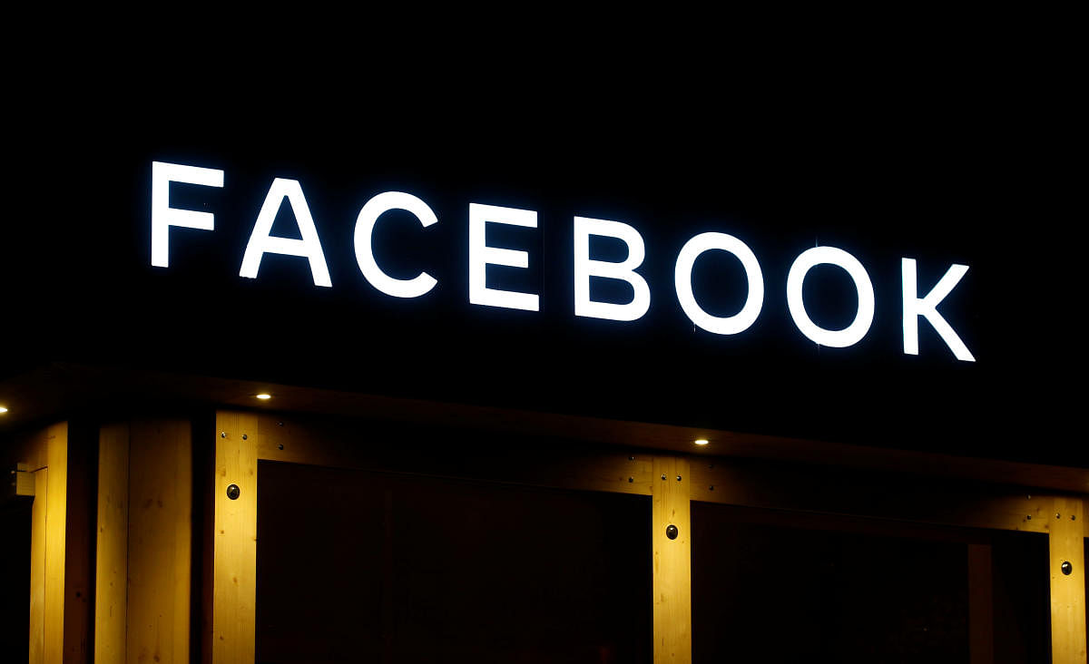 The logo of Facebook is seen in Davos, Switzerland Januar 20, 2020. Picture taken January 20, 2020. (Reuters Photo)