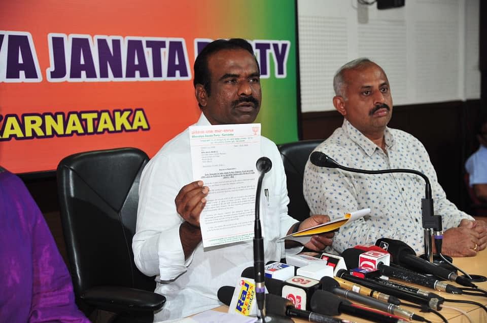 Addressing a press meet, N Ravi Kumar, state general secretary of the party, alleged that there was a nexus between the Congress, the PFI and the SDPI. Credit: Facebook (NRKBJP)