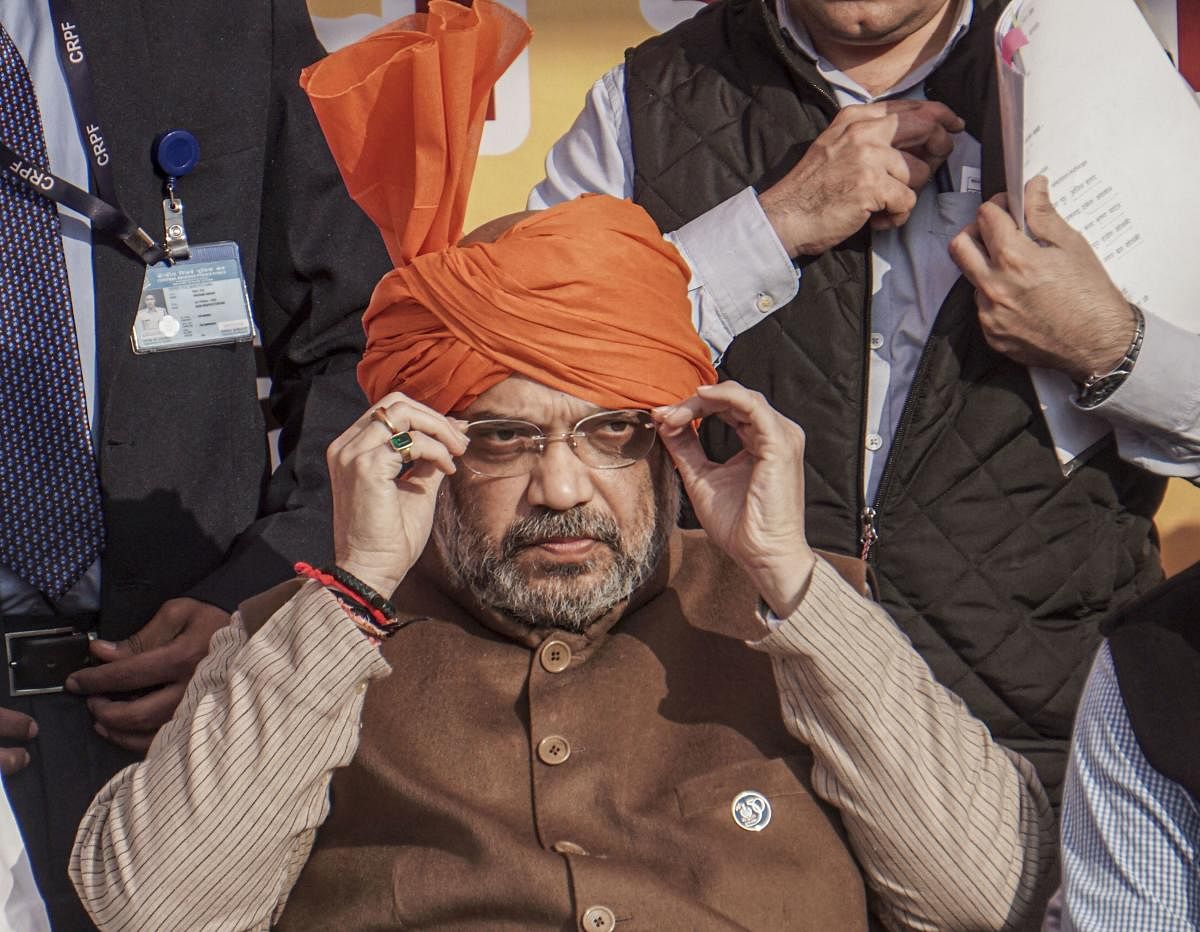 Shah said Kejriwal had lied that he won't take a government bungalow or a car. "Now, he has bungalow and car both. Kejriwal is the biggest liar I have seen in my 56 years," the BJP leader said. Credit: PTI Photo