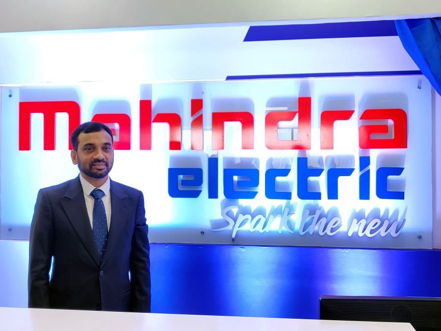 Mahesh Babu, CEO, Mahindra Electric, during the unveiling of the new electric mobility corporate brand identity