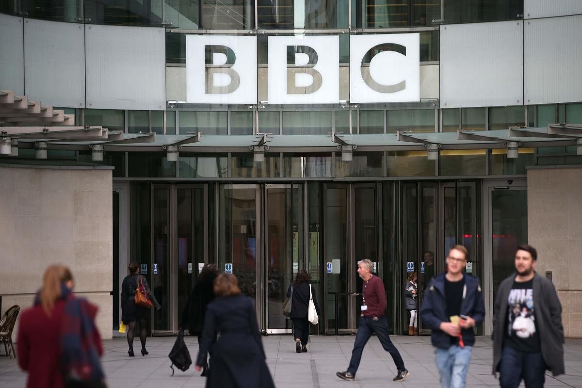 In this file photo taken on October 30, 2017 A general view of the headquarters of the British Broadcasting Corporation (BBC) in London on October 30, 2017. (AFP photo)