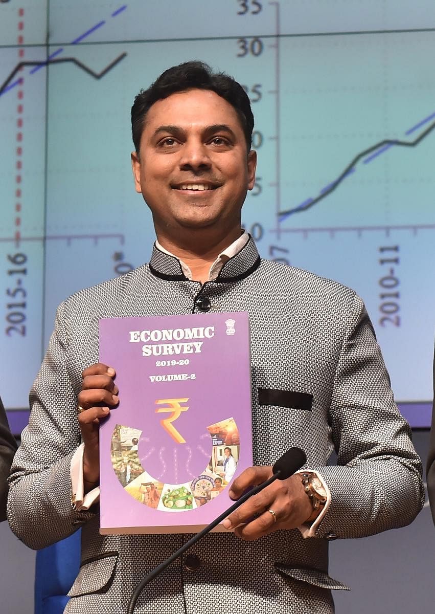 The Economic Survey for 2019-20, authored by Chief Economic Advisor K Subramanian. (PTI Photo)