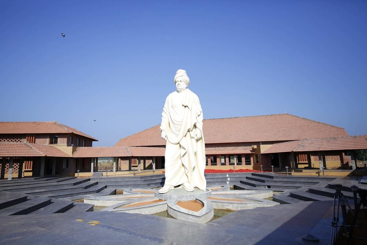 The Swami Vivekananda statue at Giliyaru, Saligrama, Udupi district.