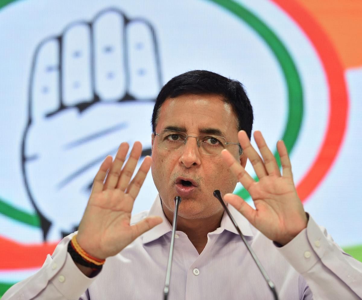 Congress chief spokesperson Randeep Surjewala said the last budget led to crashing consumption levels, soaring unemployment and falling GDP. Credit: PTI Photo
