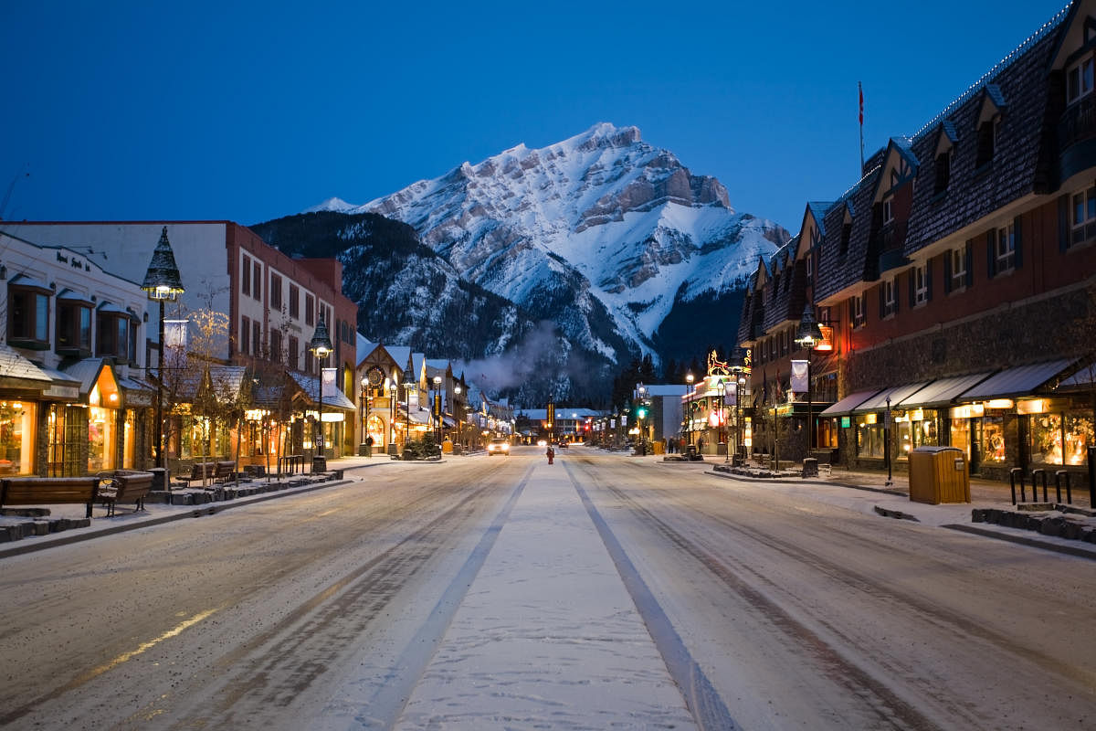 Banff town by evening. Photots by Authors