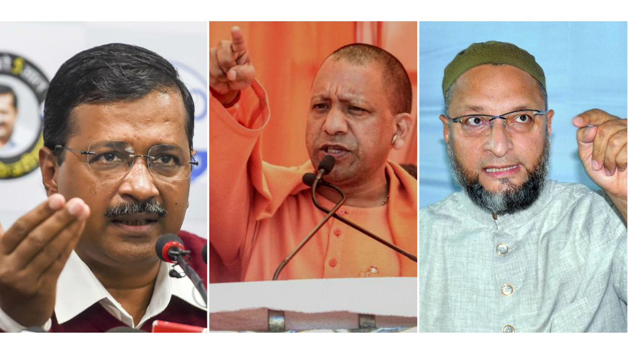 AAP chief Arvind Kejriwal has started reciting the 'Hanuman Chalisa' and AIMIM leader Asaduddin Owaisi can now be expected to follow suit, Uttar Pradesh Chief Minister Yogi Adityanath said. (PTI Photos)