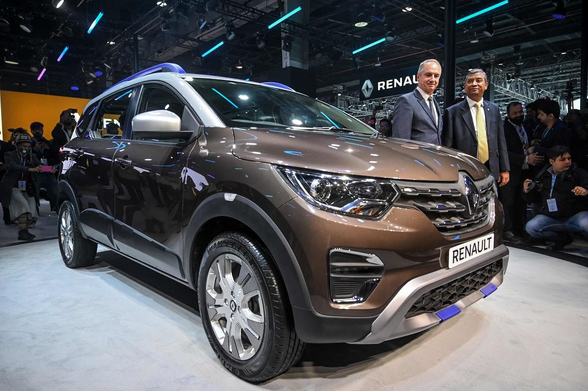  Renault Triber vehicle displayed at the Auto Expo 2020 (AFP Photo)