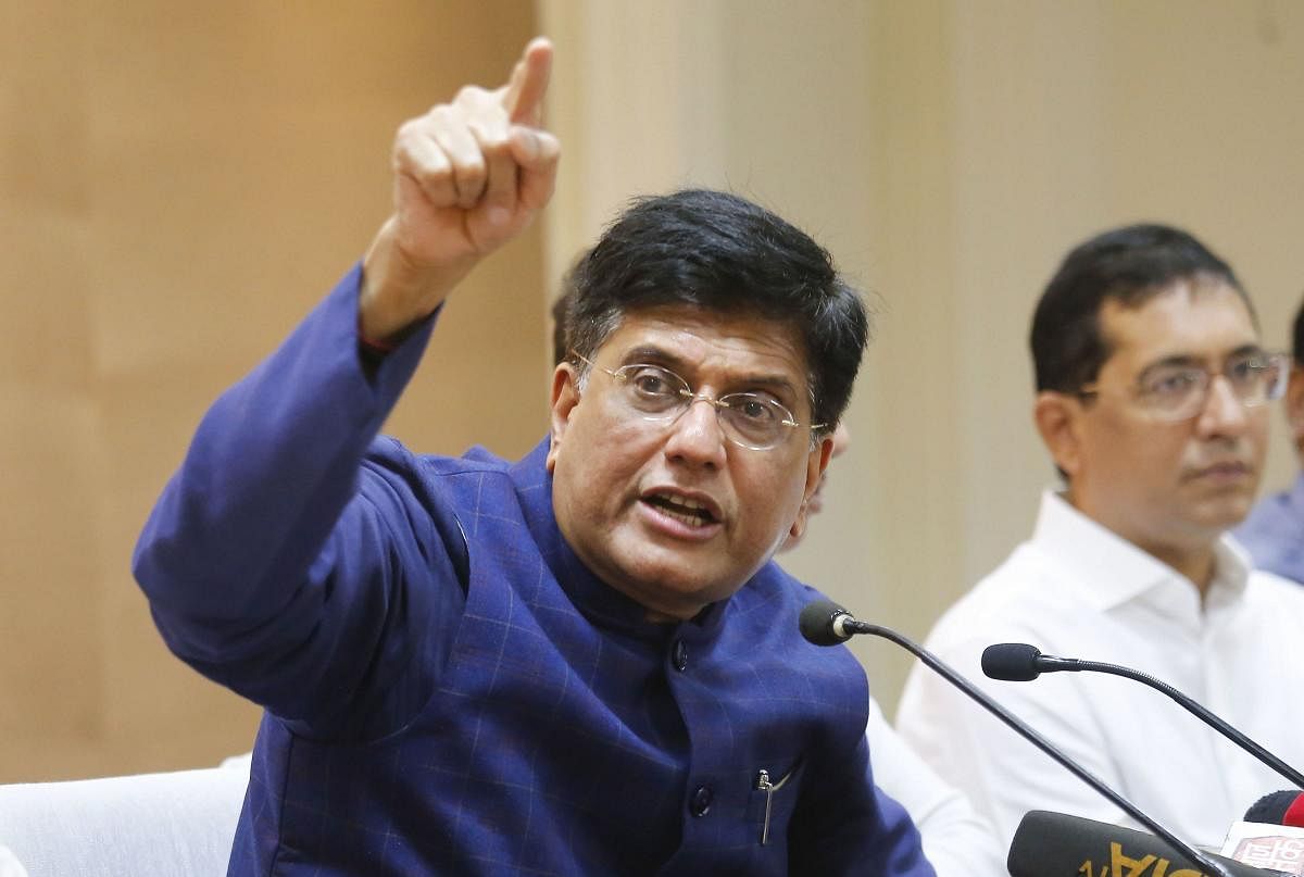 Goyal also said that pendency in patent examination has come down from 1,78,525 in 2014-15 to 81,271 in January and the disposals of applications too have increased from 14,316 in 2014-15 to 48,751 in 2019-20 till January. Credit: PTI Photo