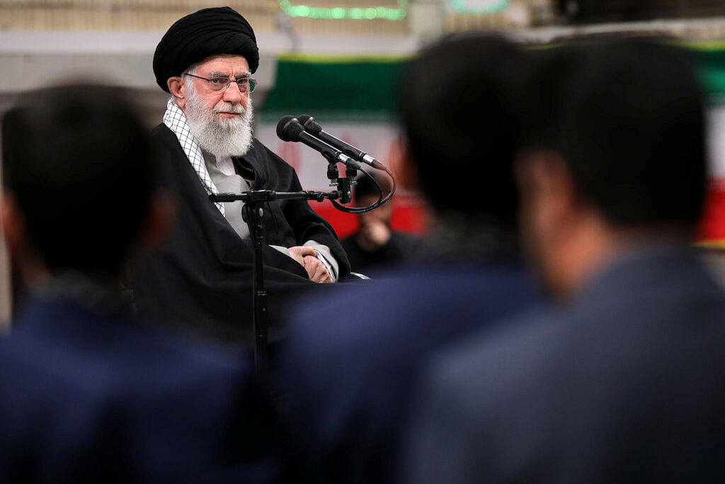 Iran's Supreme Leader Ayatollah Ali Khamenei attends a public gathering ahead of the 41st anniversary of the Islamic revolution, in Tehran. (Reuters Photo)