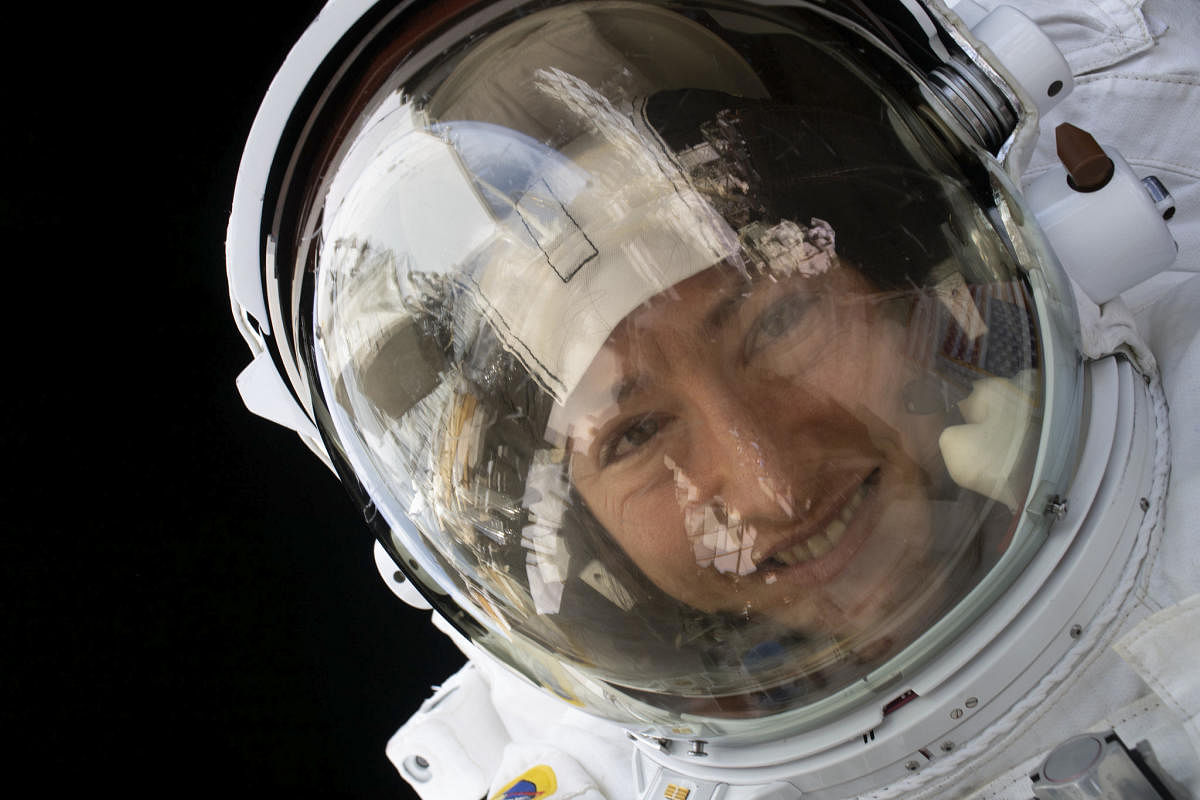 his NASA photo released on February 4, 20202 shows NASA astronaut Christina Koch during a spacewalk on January 15, 2020. AFP/NASA/Handout