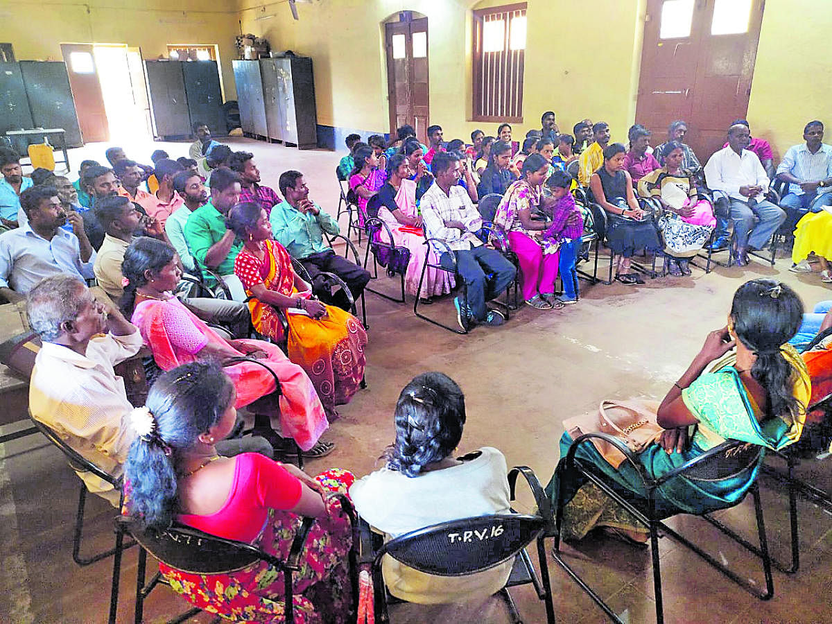 Members of Koraga community attended an awareness workshop organised by the Samagra Grameena Ashrama at Shirva.